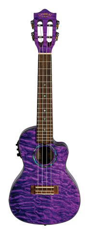 LANIKAI Quilted Maple Purple Stain Concert A/E Ukulele